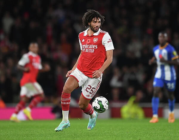 Mohamed Elneny in Action: Arsenal vs Brighton & Hove Albion, Carabao Cup 2022-23