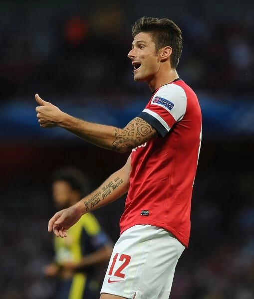 Olivier Giroud in Action: Arsenal vs Fenerbahce UEFA Champions League Play-offs (2013)