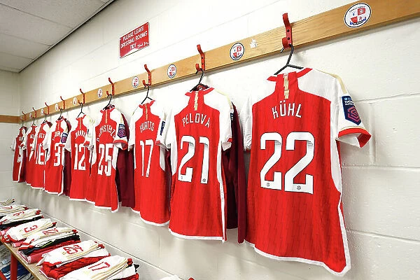 Behind the Scenes: Arsenal Women's Team Dressing Room Preparations before Brighton & Hove Albion (Barclays Women's Super League, 2023-24)