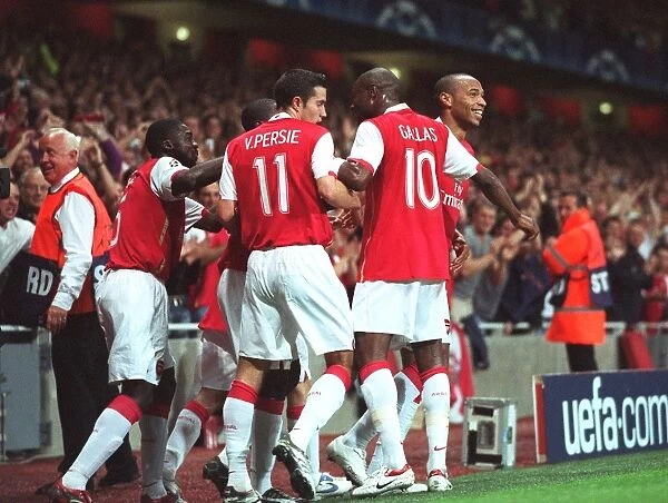 Thierry Henry and Team Celebrate First Goal Against FC Porto in Champions League (2006)