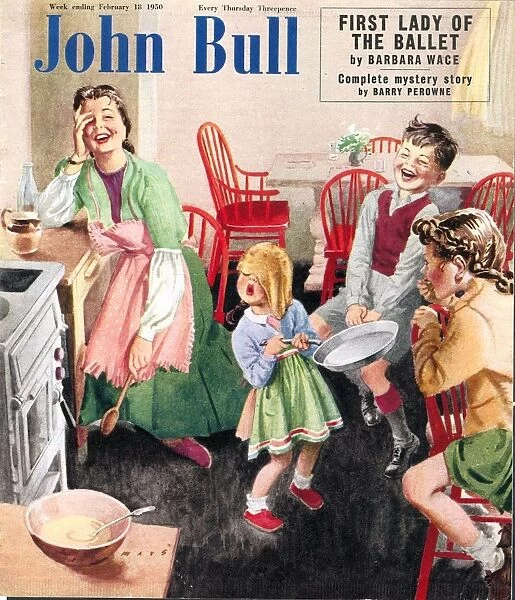 John Bull 1950 1950s UK cooking pancakes pancake day housewives housewife woman women