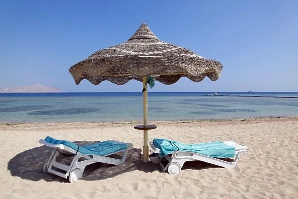 Beach umbrellas in Sharm El Sheikh, Egypt