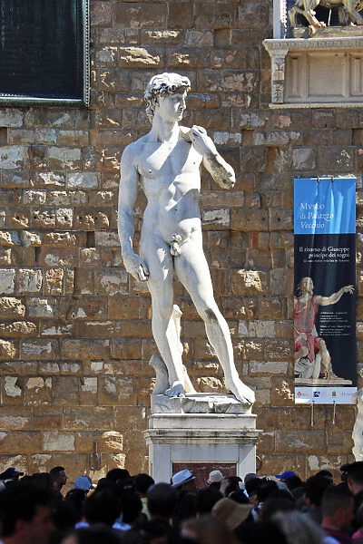 Copy of the Michelangelos Statue of David in the Piazza della Signoria, Florence, Italy
