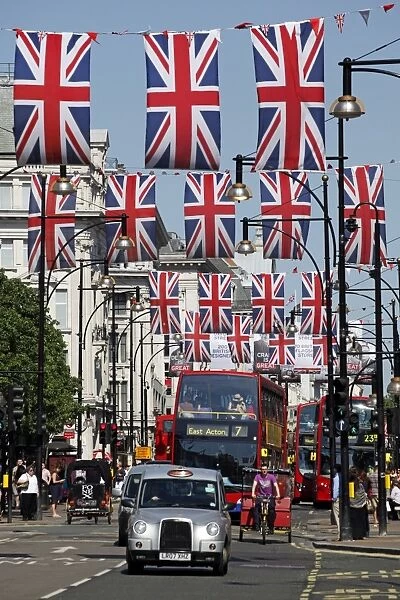 Union Jack Flags in Oxford Street, London