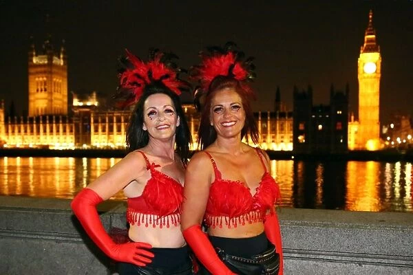 Walk the Walk Moonwalk overnight marathon with bras, London, Britain