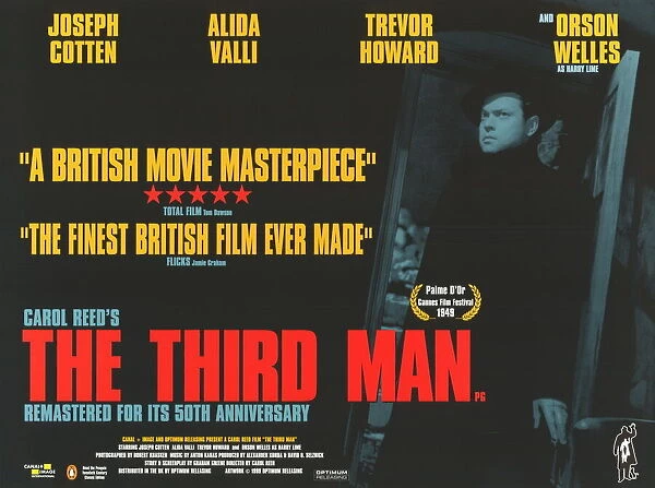 UK quad poster artwork for the 1999 release of The Third Man (1949)