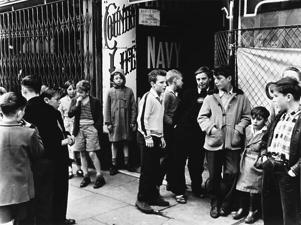Children in cinema queue