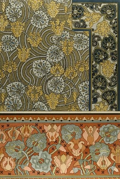 Three decorative floral designs
