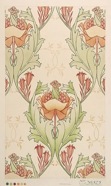 Design for Wallpaper in green and brown