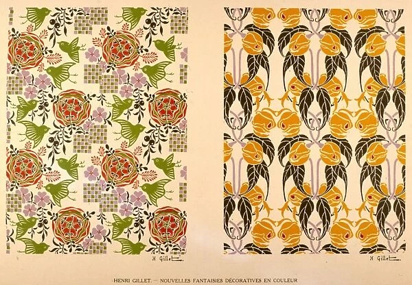 Stylised floral designs by Henri Gillet