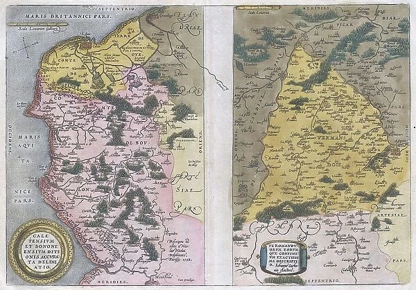 1579 Ortelius Map Of Calais And Vermandois France And Vicinity