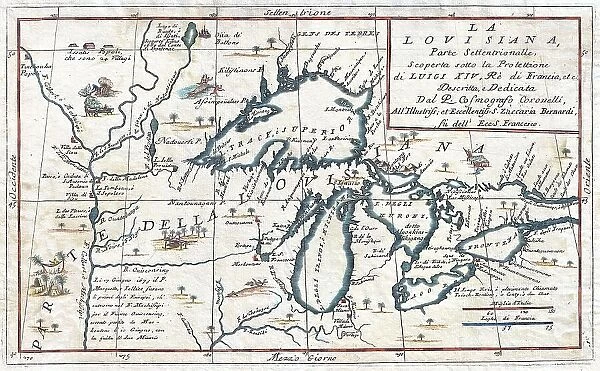 1696 Coronelli Map Of The Great Lakes Most Accurate Map Of The Great Lakes In The 17th Century