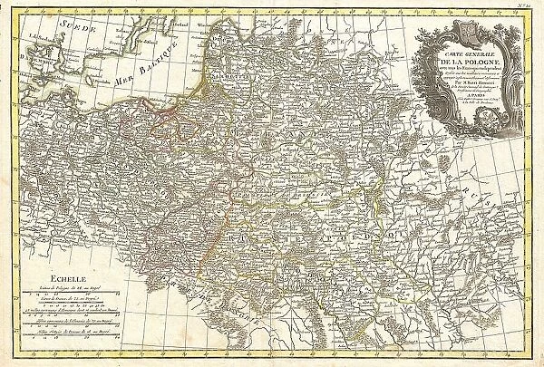 1771 Zannoni Map Of Poland And Lithuania Topography