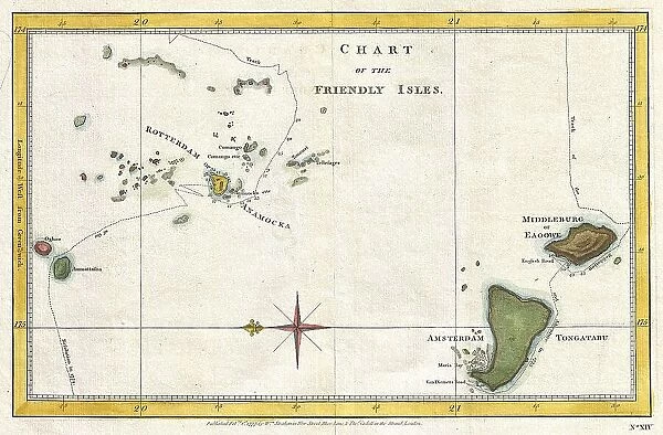 1777 Cook Map Of The Friendly Islands Or Tonga