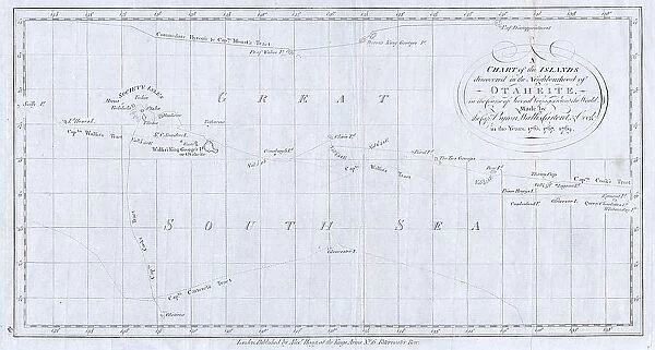 1780 Cook Hogg Map Of Tahiti Society Islands