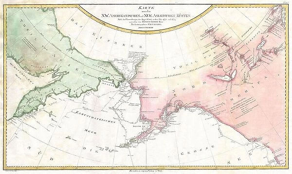 1788 Schraembl Map Of The Northwest Passage Alaska