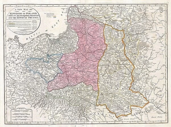 1794 Laurie And Whittle Map Of Poland And Lithuania After Second Partition