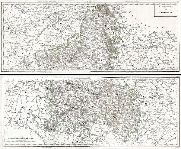 1797 Tardieu Map Of Champagne France Topography