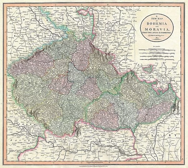 1801 Cary Map Of Bohemia And Moravia Czech Republic