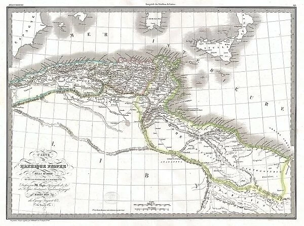 1829 Lapie Historical Map Of Empire Of Carthage