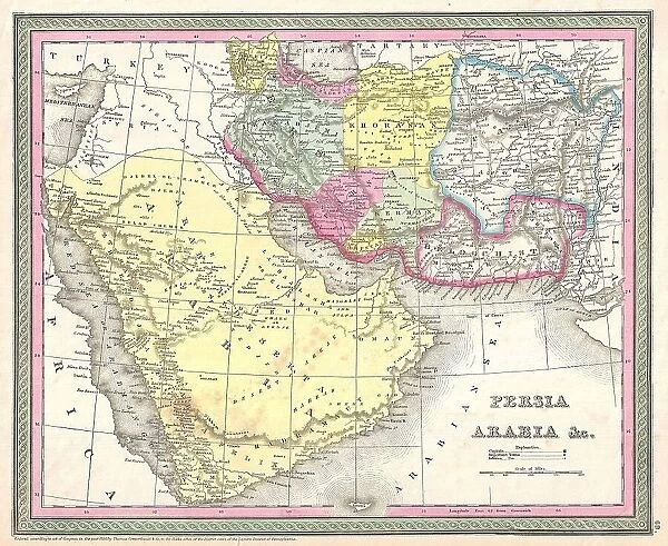 1850 Mitchell Map Of Arabia Persia Afghanistan