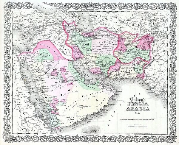 1855 Colton Map Of Persia And Arabia Saudi Arabia
