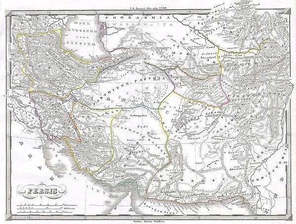 1855 Spruneri Map Of Persia Iran Iraq Kuwait