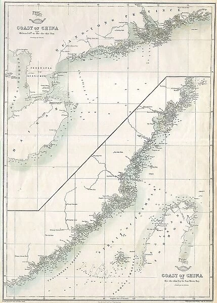 1863 Cassell's Dispatch Atlas Map Of Taiwan Formosa And The Hainan Coast Of China
