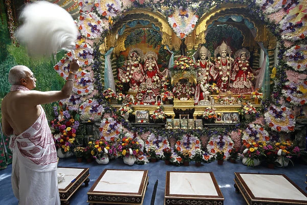 Aarthy celebration in Bhaktivedanta Manor ISKCON (Hare Krishna) temple