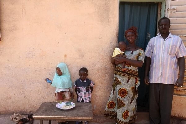 African family living in a poor district of Bamako