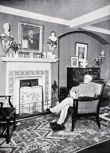 Alfred Austin (1835-1913) British poet laureate from 1896. Austin at home at Swinford Old Manor