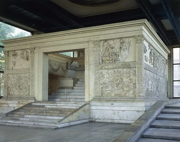 Ara Pacis Augustae, altar built between 13 and 9 B. C. to celebrate peace established by Augustus