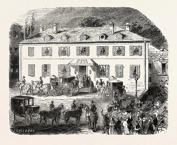 Arrival of the Empress at Government House. Eaux-Bonnes, Pyrenees-Atlantiques, France