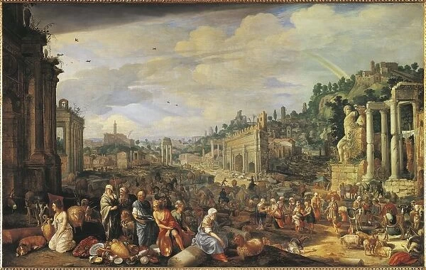 Austria, Vienna, oil on canvas painting of Campo Vaccino in Rome, 1612