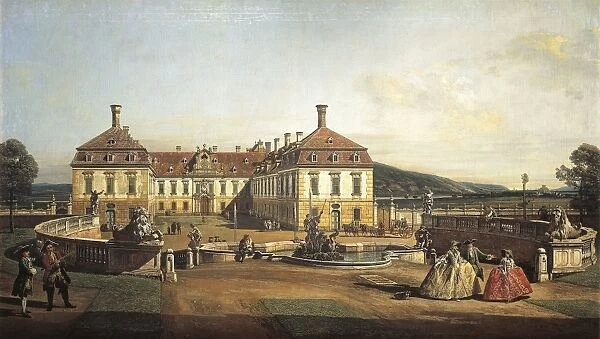 Austria, Vienna, Painted image of Castle, rear view