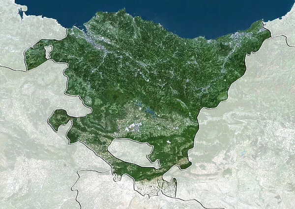 Basque Country, Spain, True Colour Satellite Image
