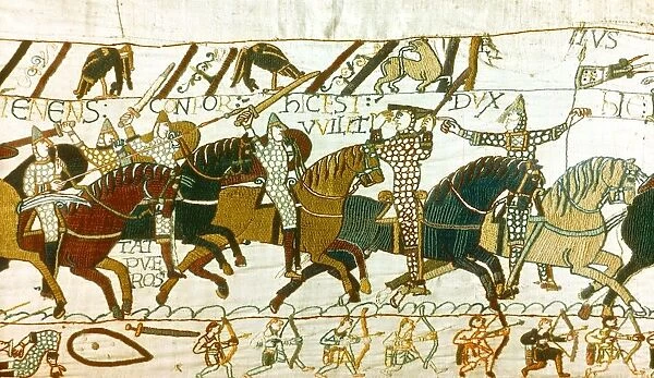 Bayeux Tapestry 1067: William of Normandy (William I, the Conqueror) at Battle of Hastings