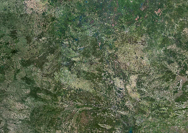 Belarus. Color satellite image of Belarus and neighbouring countries