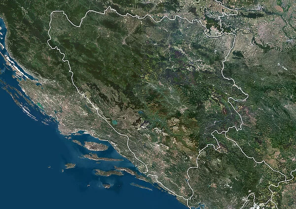 Bosnia and Herzegovina with borders