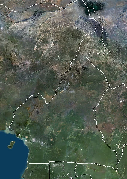 Cameroon with borders