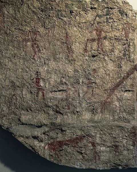 Cave painting, from Catal Huyuk or Catalhoyuk sanctuary, 7th millenium BC