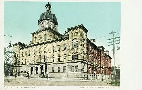 City Hall, Portland, ME. Postcard. 1904, City Hall, Portland, ME. Postcard