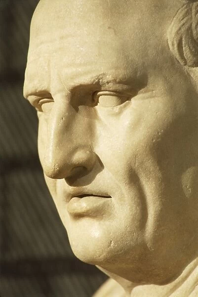 Close up of marble face of Marcus Tullius Cicero, Roman civilization, 1st century b. c. - 1st century a. d