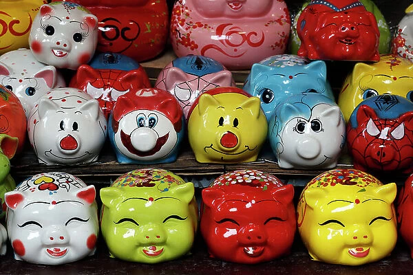 Colorful piggy banks for vietnames tet festival