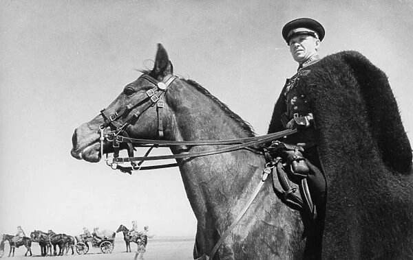 Commander of a cossack unit watching the progress of his troops on the south-western front, may 1942