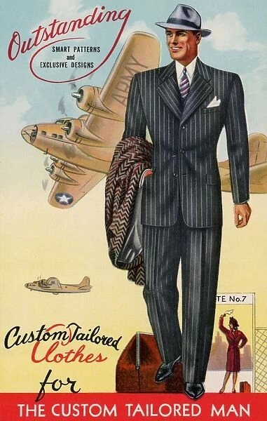 Custom Tailored Clothes for the Custom Tailored Man Poster. ca. 1943, Custom Tailored Clothes for the Custom Tailored Man Poster