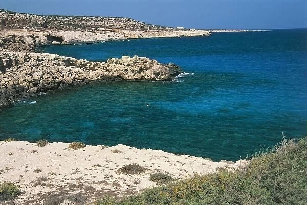 Cyprus, Cavo Greko, sea caves coastline