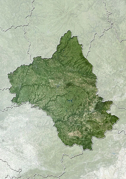Departement of Aveyron, France, True Colour Satellite Image