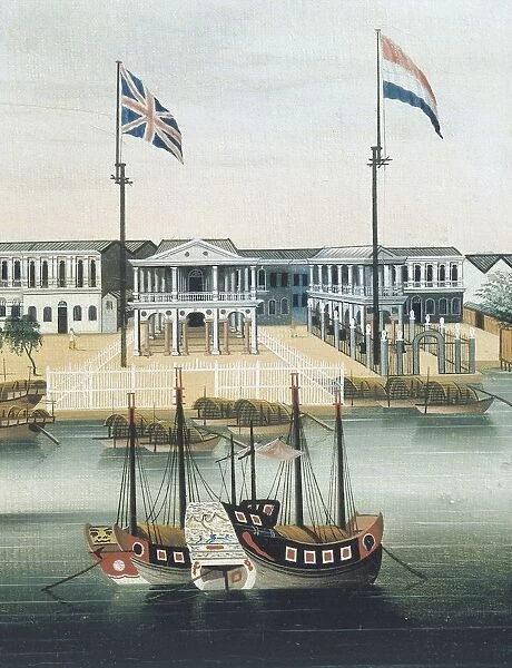 Diplomatic headquarters in Canton, by unknown artist, 18th Century