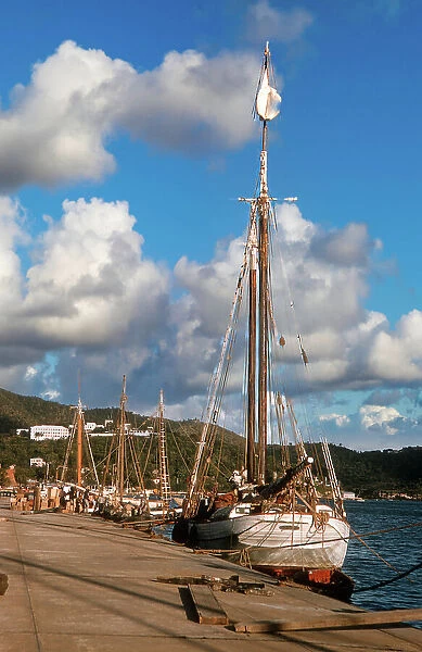 Docked Sailboats, St. Thomas, Virgin Islands, 1960